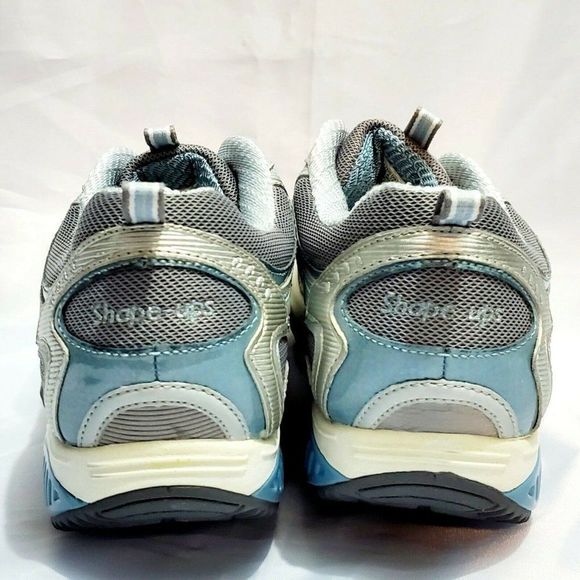 Skechers Shape Ups XF Accelerators 12320 Silver Blue Walking Shoes Women's 7.5 - Picture 7 of 9